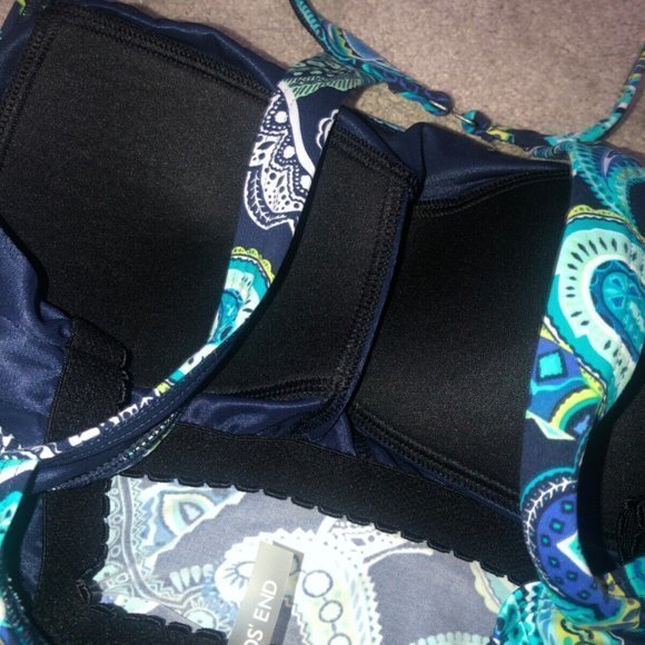 Lands End‎ Tankini Swim Top Swimwear Size Women's 8 Blue Paisley - Picture 5 of 9
